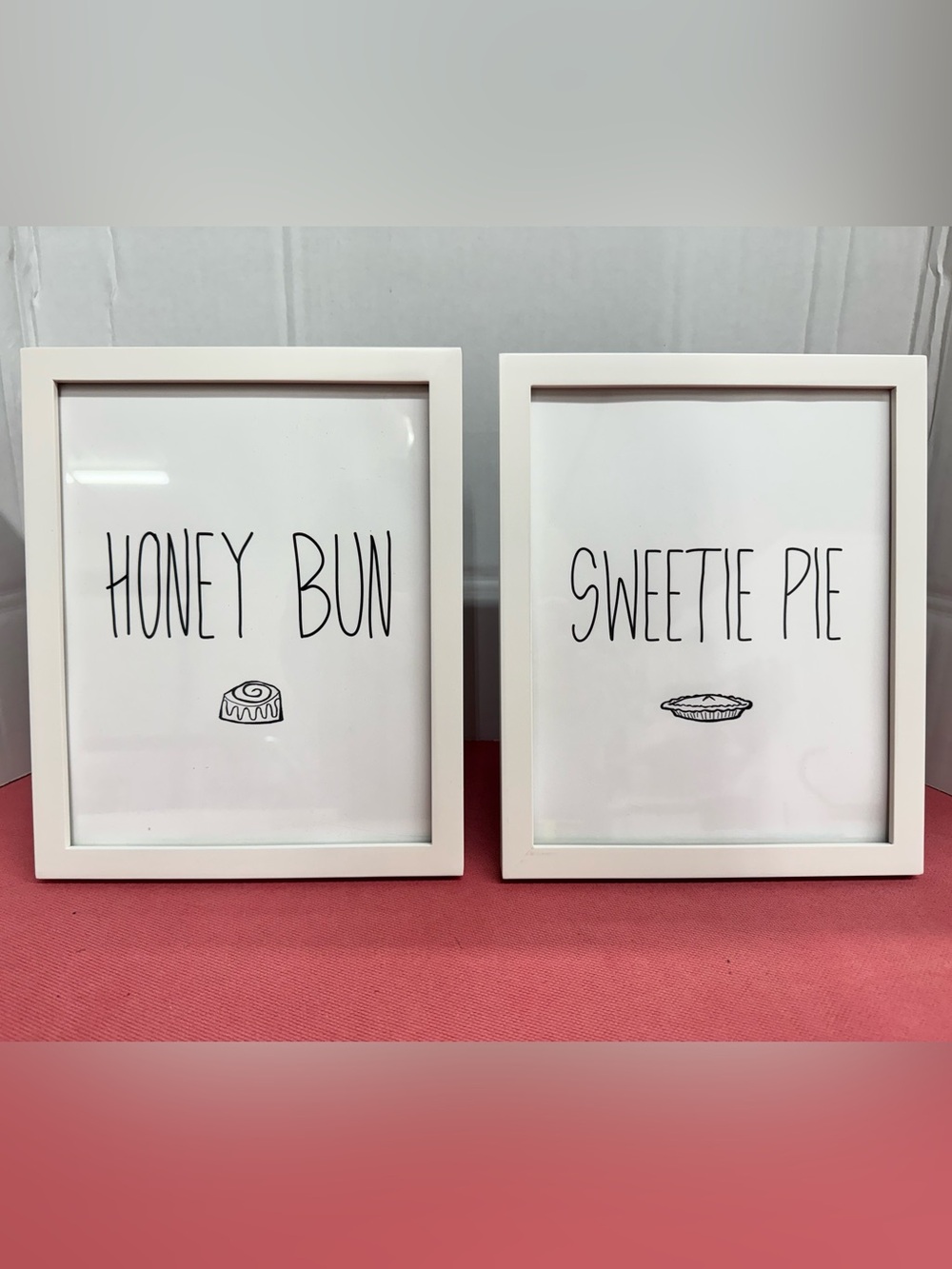 Honey Bun & Sweetie Pie White Framed Wall Art Set